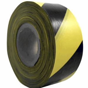 YELLOW/BLACK BARRIER TAPE - 75MM x 500M