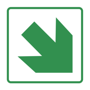 INFORMATION SIGN-45DEG ARROW DOWN GREEN