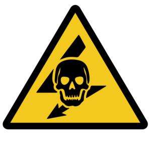 WARNING SIGN-EXPOSURE LIVE HIGH VOLTAGE HAZARD