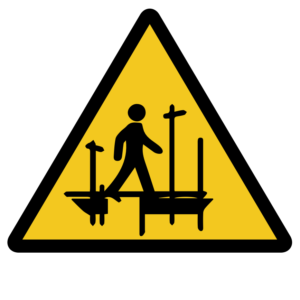WARNING SIGN-INCOMPLETE SCAFFOLDING