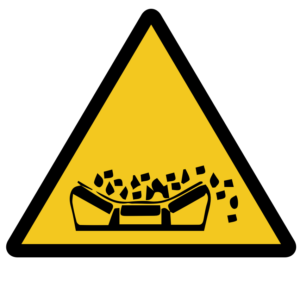 WARNING SIGN-MATERAL FALLING FROM CONVEYOR BELT