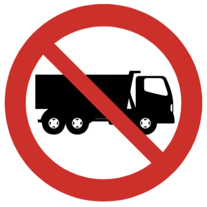 PROHIBITORY SIGN-NO ENTRY FOR HEAVY VEHICLES