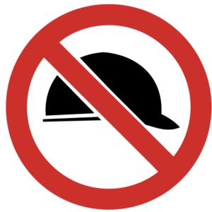 PROHIBITORY SIGN-NO HARDHATS