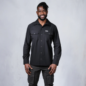 W.O.R.K Ripstop 4 Way Stretch L/Sleeve Shirt Black