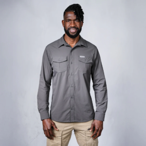 W.O.R.K Ripstop 4 Way Stretch L/Sleeve Shirt Dark Grey