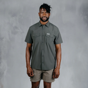 W.O.R.K Ripstop 4 Way Stretch S/Sleeve Shirt Dark Grey