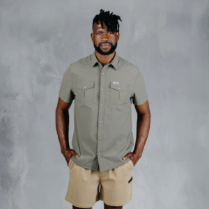 W.O.R.K Ripstop 4 Way Stretch S/Sleeve Shirt Light Green Grey