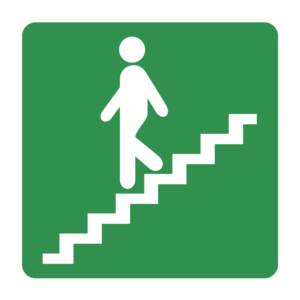 INFORMATION SIGN-STAIRS DOWN LEFT