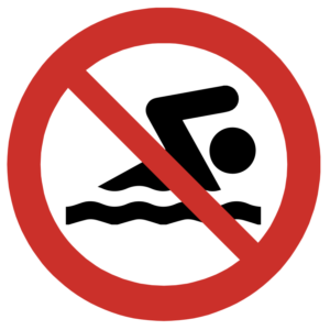 PROHIBITORY SIGN-SWIMMING PROHIBITED
